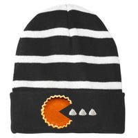 Pumpkin Pie Whipped Cream Video Game Thanksgiving Striped Beanie with Solid Band