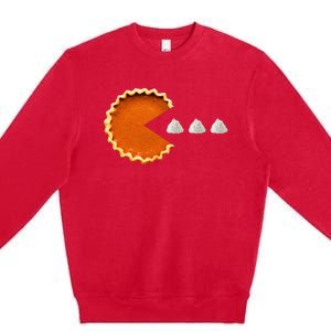 Pumpkin Pie Whipped Cream Video Game Thanksgiving Premium Crewneck Sweatshirt