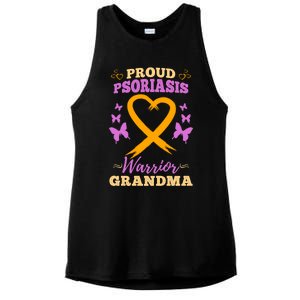 Proud Psoriasis Warrior Grandma Psoriasis Awareness Cute Gift Ladies PosiCharge Tri-Blend Wicking Tank