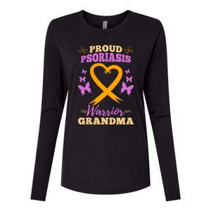 Proud Psoriasis Warrior Grandma Psoriasis Awareness Cute Gift Womens Cotton Relaxed Long Sleeve T-Shirt