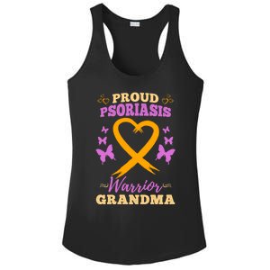 Proud Psoriasis Warrior Grandma Psoriasis Awareness Cute Gift Ladies PosiCharge Competitor Racerback Tank