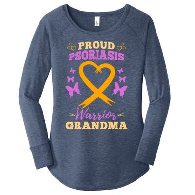 Proud Psoriasis Warrior Grandma Psoriasis Awareness Cute Gift Women's Perfect Tri Tunic Long Sleeve Shirt