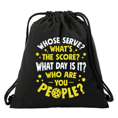 Pickleball Player Whose Serve WhatS The Score Paddleball Gift Drawstring Bag