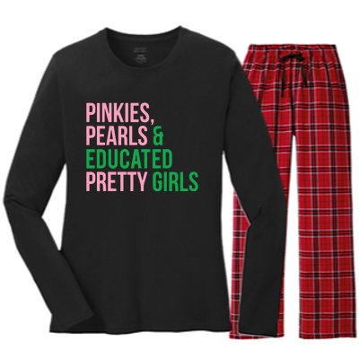 Pinkies Pearles & White House Pretty Women's Long Sleeve Flannel Pajama Set 