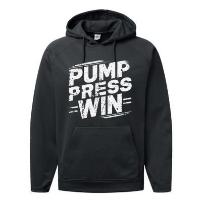 Pump Press Win Motivational Arm Wrestling Armwrestling Performance Fleece Hoodie