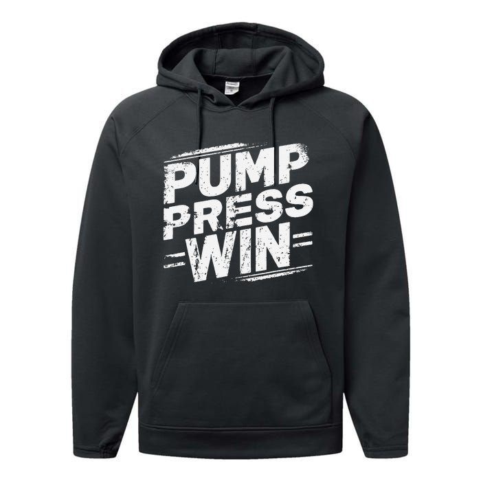 Pump Press Win Motivational Arm Wrestling Armwrestling Performance Fleece Hoodie