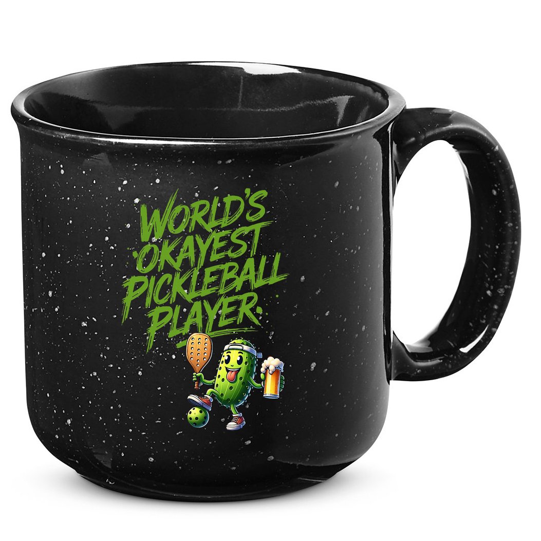 Pickle Player World's Okayest Pickleball  15oz Campfire Ceramic Mug
