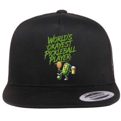Pickle Player World's Okayest Pickleball  Flatbill Hat