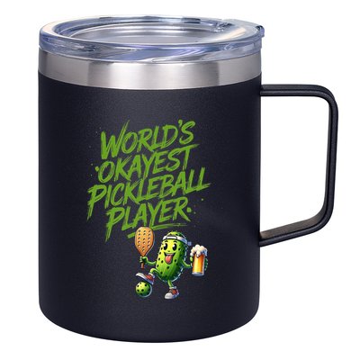 Pickle Player World's Okayest Pickleball  12oz Stainless Steel Coffee Mug