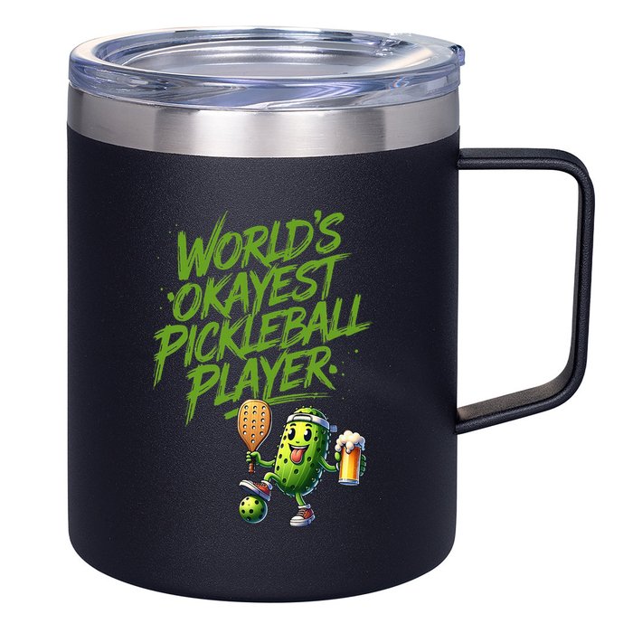 Pickle Player World's Okayest Pickleball  12oz Stainless Steel Coffee Mug