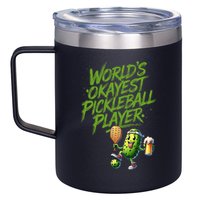 Pickle Player World's Okayest Pickleball  12oz Stainless Steel Coffee Mug
