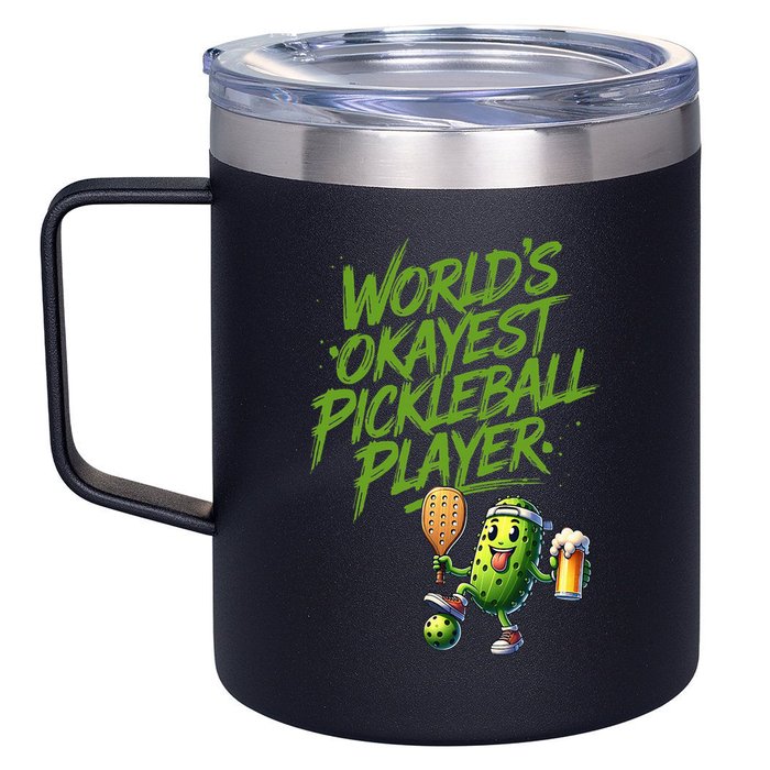 Pickle Player World's Okayest Pickleball  12oz Stainless Steel Coffee Mug