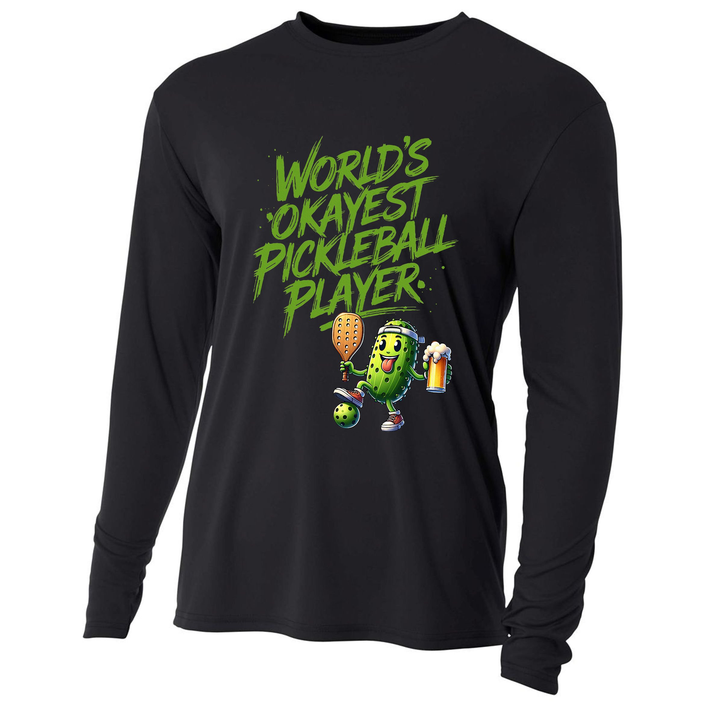 Pickle Player World's Okayest Pickleball  Cooling Performance Long Sleeve Crew