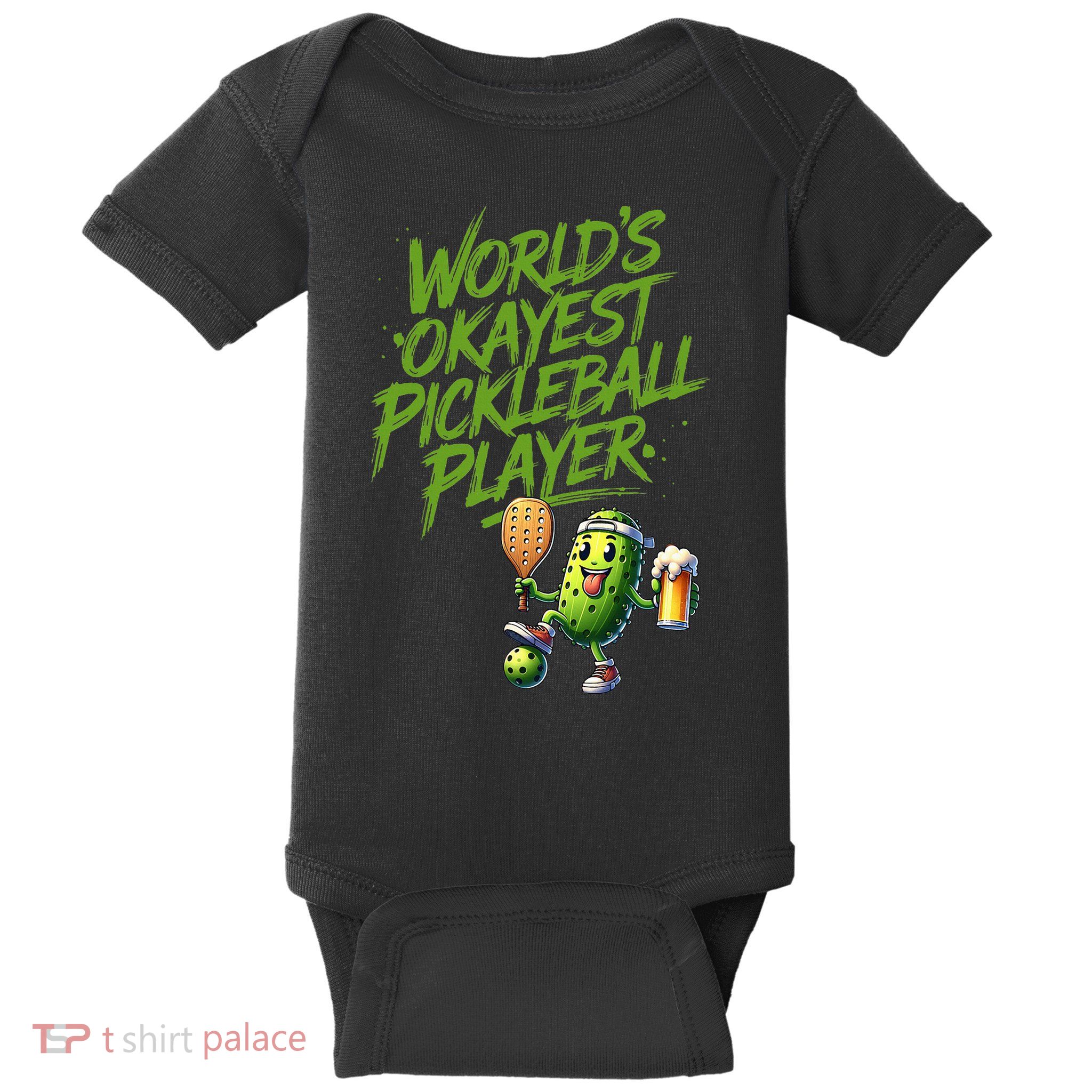 Pickle Player World's Okayest Pickleball  Baby Bodysuit