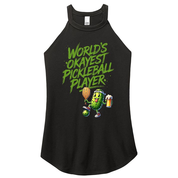 Pickle Player World's Okayest Pickleball  Women's Perfect Tri Rocker Tank