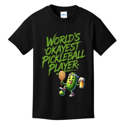 Pickle Player World's Okayest Pickleball  Kids T-Shirt