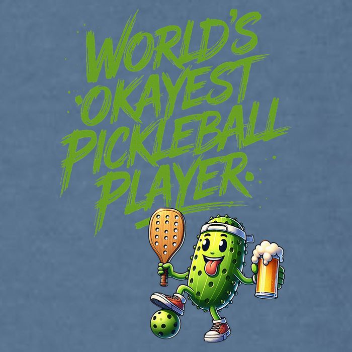 Pickle Player World's Okayest Pickleball  Garment-Dyed Sweatshirt