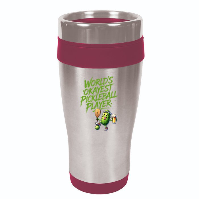 Pickle Player World's Okayest Pickleball  16oz Travel Tumbler