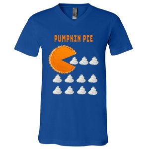 Pumpkin Pie Whipped Cream Thanksgiving Day Funny V-Neck T-Shirt