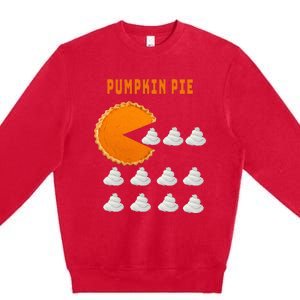 Pumpkin Pie Whipped Cream Thanksgiving Day Funny Premium Crewneck Sweatshirt