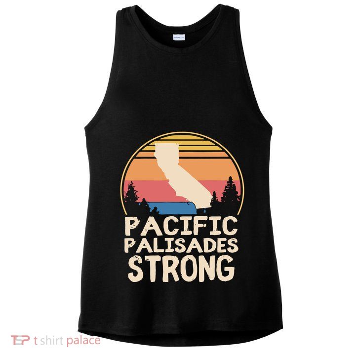 Pacific Palisades Wildfire Survivor California Strong Ladies PosiCharge Tri-Blend Wicking Tank