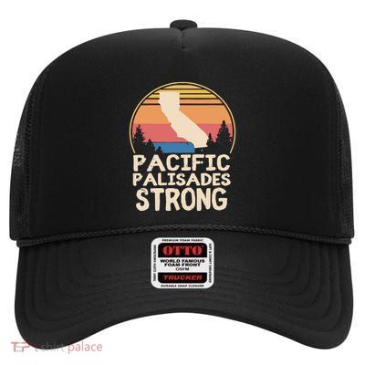 Pacific Palisades Wildfire Survivor California Strong High Crown Mesh Back Trucker Hat