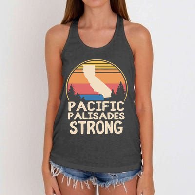 Pacific Palisades Wildfire Survivor California Strong Women's Knotted Racerback Tank