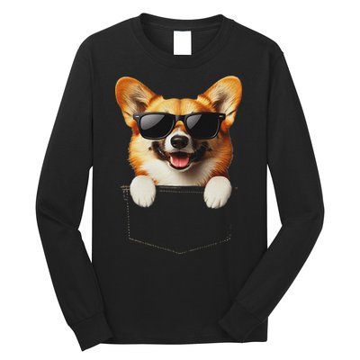 Pocket Pembroke Welsh Corgi Cute Dog Lover Owner Gift Long Sleeve Shirt