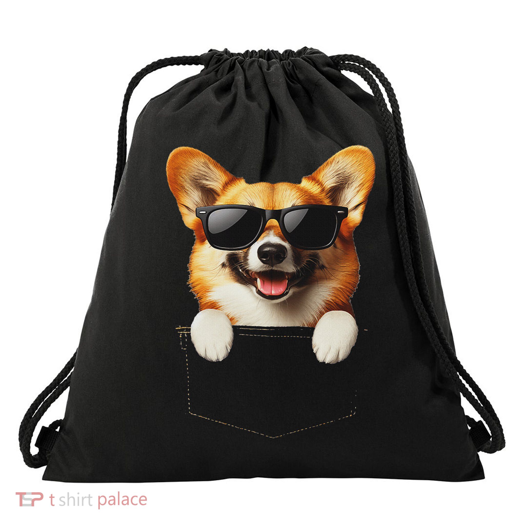 Pocket Pembroke Welsh Corgi Cute Dog Lover Owner Gift Drawstring Bag