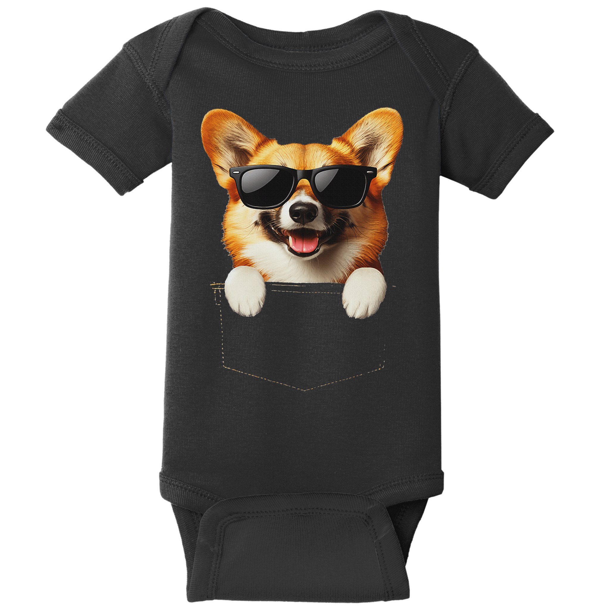 Pocket Pembroke Welsh Corgi Cute Dog Lover Owner Gift Baby Bodysuit