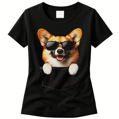 Pocket Pembroke Welsh Corgi Cute Dog Lover Owner Gift Womens T-Shirt