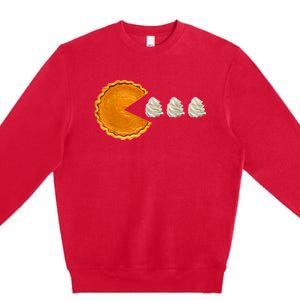 Pumpkin Pie With Whipped Cream Thanksgiving Premium Crewneck Sweatshirt