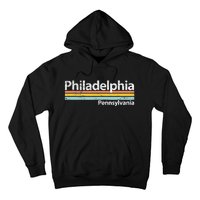 Philadelphia Pennsylvania Worn Design Retro Stripes Hoodie