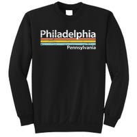 Philadelphia Pennsylvania Worn Design Retro Stripes Sweatshirt