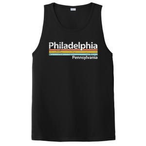 Philadelphia Pennsylvania Worn Design Retro Stripes PosiCharge Competitor Tank