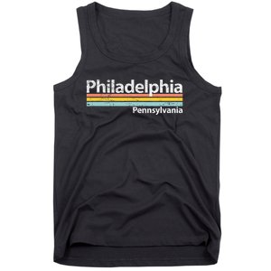 Philadelphia Pennsylvania Worn Design Retro Stripes Tank Top