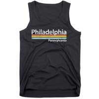 Philadelphia Pennsylvania Worn Design Retro Stripes Tank Top