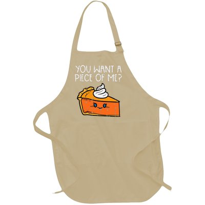 Pumpkin Pie You Want A Pie Of Me Thanksgiving Full-Length Apron With Pockets