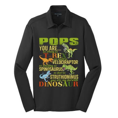 Popssaurus Pops You Are As Strong As T Rex Funny Dinosaur Gift Silk Touch Performance Long Sleeve Polo