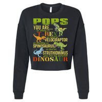 Popssaurus Pops You Are As Strong As T Rex Funny Dinosaur Gift Cropped Pullover Crew