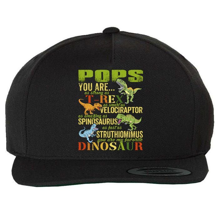 Popssaurus Pops You Are As Strong As T Rex Funny Dinosaur Gift Wool Snapback Cap