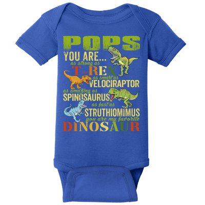 Popssaurus Pops You Are As Strong As T Rex Funny Dinosaur Gift Baby Bodysuit