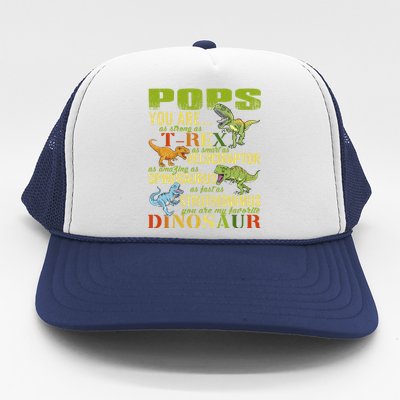 Popssaurus Pops You Are As Strong As T Rex Funny Dinosaur Gift Trucker Hat