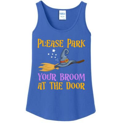 Please Park Your Broom At The Door Halloween Witch Great Gift Ladies Essential Tank