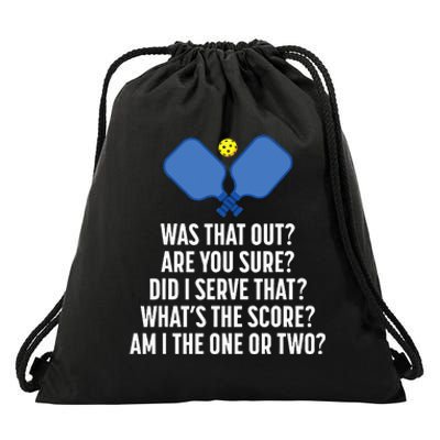 Pickleball Questions 1 Or 2 Who Served Funny Pickleball Drawstring Bag