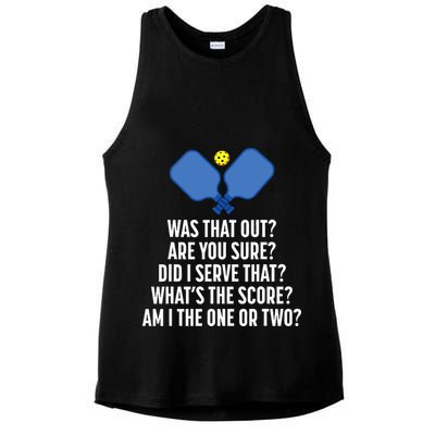 Pickleball Questions 1 Or 2 Who Served Funny Pickleball Ladies PosiCharge Tri-Blend Wicking Tank