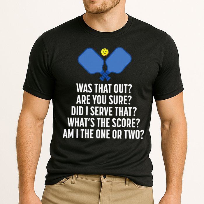 Pickleball Questions 1 Or 2 Who Served Funny Pickleball Performance Shirt