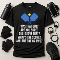 Pickleball Questions 1 Or 2 Who Served Funny Pickleball Performance Shirt