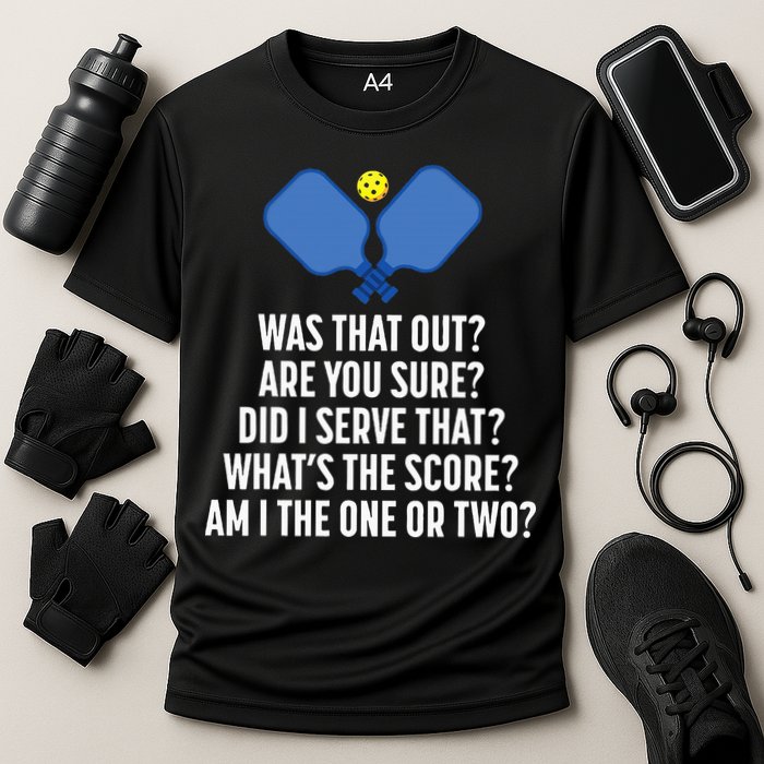 Pickleball Questions 1 Or 2 Who Served Funny Pickleball Performance Shirt