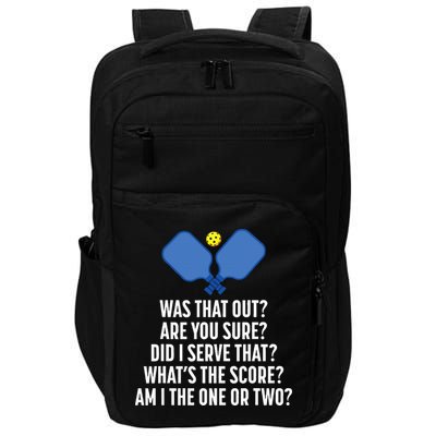 Pickleball Questions 1 Or 2 Who Served Funny Pickleball Impact Tech Backpack